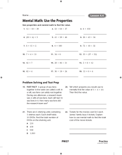 Mental Math: Use the Properties