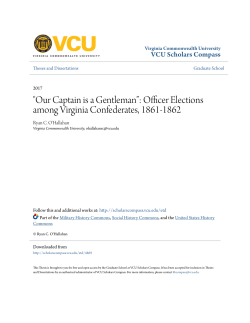 "Our Captain is a Gentleman&rdquo;: Officer Elections among Virginia