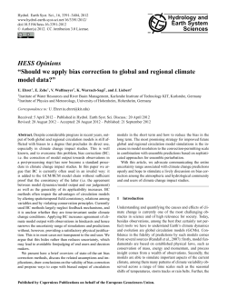 HESS Opinions “Should we apply bias correction to global and