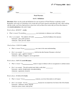 5th -7th Fluency WW &ndash; Set 2