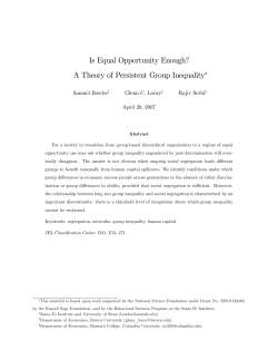 Is Equal Opportunity Enough? A Theory of