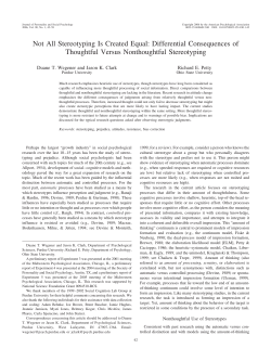 Not All Stereotyping Is Created Equal: Differential Consequences of
