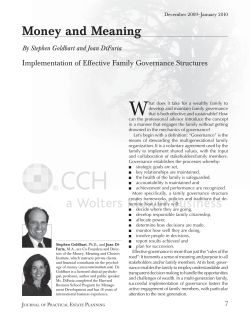 Implementation of Effective Family Governance Structures