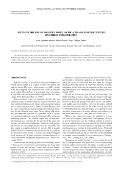 STUDY ON THE USE OF YOGHURT, WHEY, LACTIC ACID AND