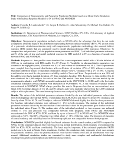 Title: Comparison of Nonparametric and Parametric Population