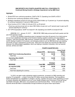 IBM REPORTS 2016 FOURTH-QUARTER AND FULL