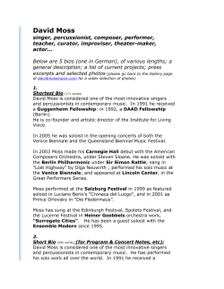 Press Kit - David Moss