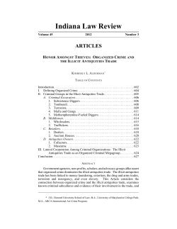Organized Crime and the Illicit Antiquities Trade