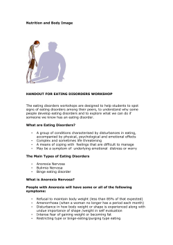 Nutrition and Body Image HANDOUT FOR EATING DISORDERS