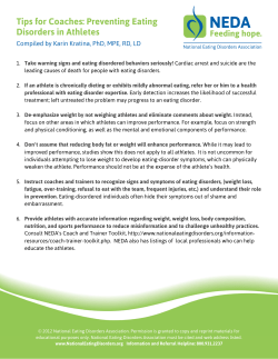 Tips for Coaches: Preventing Eating Disorders in Athletes