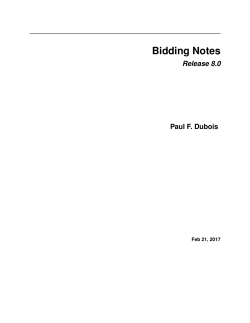 Bidding Notes - Paul F. Dubois