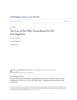 The Use of the Fifth Amendment In SEC Investigations