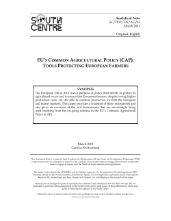 eu`s common agricultural policy (cap): tools