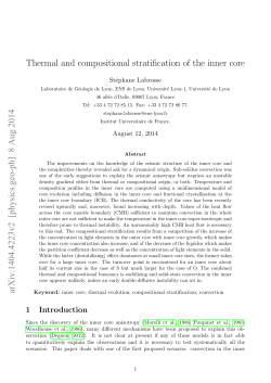 Thermal and compositional stratification of the inner core arXiv