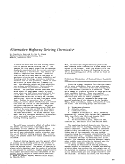 Alternative Highway Deicing Chemicals
