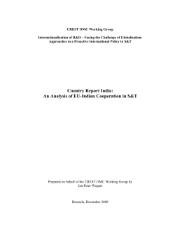 Country Report India: An Analysis of EU-Indian