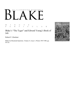 Blake`s &ldquo;The Tyger&rdquo; and Edward Young`s Book of Job
