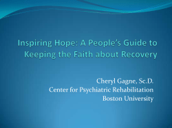 Inspiring Hope: A People`s Guide to Keeping the Faith about Recovery