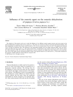 Influence of the osmotic agent on the osmotic dehydration of papaya