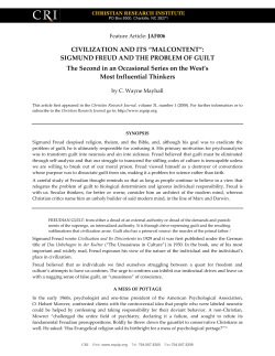 CIVILIZATION AND ITS &ldquo;MALCONTENT&rdquo;: SIGMUND FREUD AND