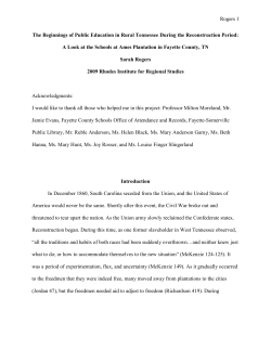 The Beginnings of Public Education in Rural