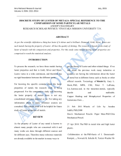 DISCRETE STUDY OF LUSTER OF METALS: SPECIAL