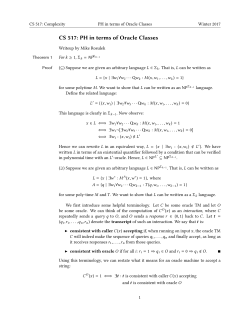 CS 517: PH in terms of Oracle Classes