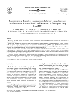 Socioeconomic disparities in cancer