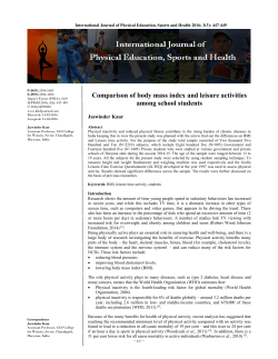 Comparison of body mass index and leisure activities among school