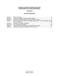 Salary Schedules - Nevada System of Higher Education