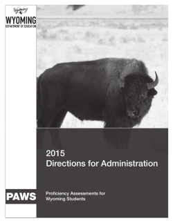 2015 PAWS Directions for Administration