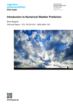 Introduction to Numerical Weather Prediction - STL