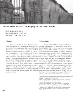 Securitizing Berlin: The Legacy of the Iron Curtain