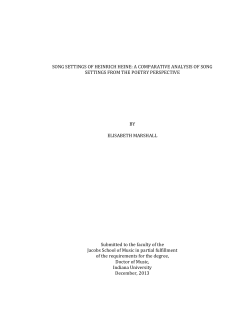 song settings of heinrich heine: a comparative