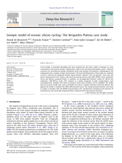 Isotopic model of oceanic silicon cycling The Kerguelen Plateau