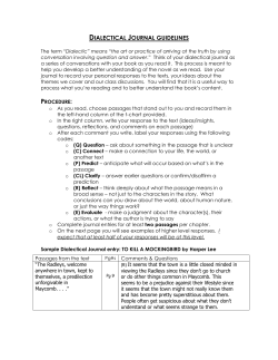 DIALECTICAL JOURNAL GUIDELINES