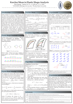 Introduction Elastic Shape Analysis Square Root Velocity Karcher