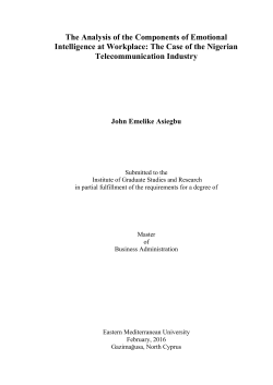 The Analysis of the Components of Emotional Intelligence at