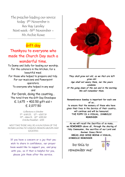 9th November 2014 - Peasedown Methodist Church