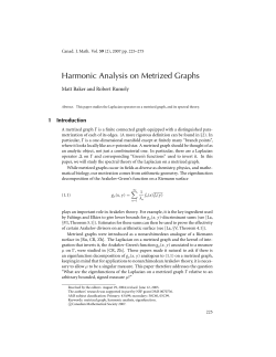 Harmonic Analysis on Metrized Graphs