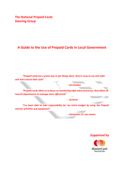 A Guide to the Use of Prepaid Cards in Local