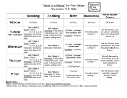 Reading Spelling Math - St. Mary Parish Schools