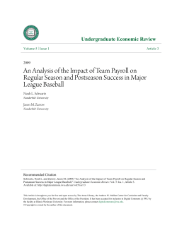 An Analysis of the Impact of Team Payroll on Regular Season and