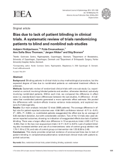 Bias due to lack of patient blinding in clinical