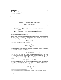 A POINTWISE ERGODIC THEOREM * L:  :Ol