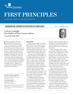 Calvin Coolidge: The Father of Modern American Conservatism