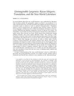 Unimaginable Largeness: Kazuo Ishiguro