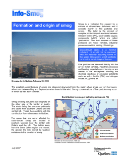 Formation and origin of smog