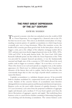 THE FIRST gREAT DEPRESSIon oF THE 21ST CEnTURy