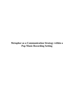 Metaphor as a Communication Strategy within a Pop Music